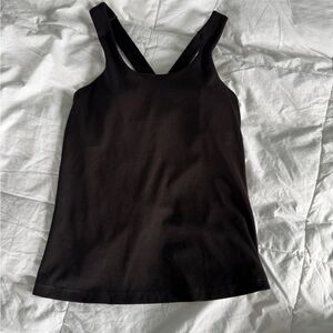 Offer a Price Black Ribbed Cross-Back Tank Top - Women’s Size Small